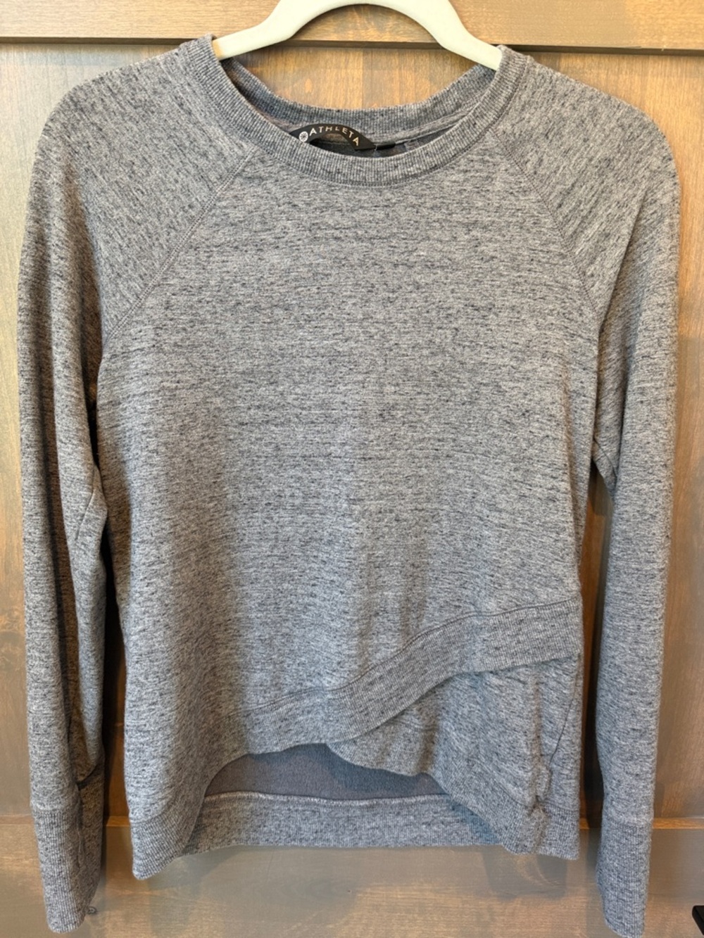 Athleta Heather Gray Long Sleeve Crew Sweatshirt
